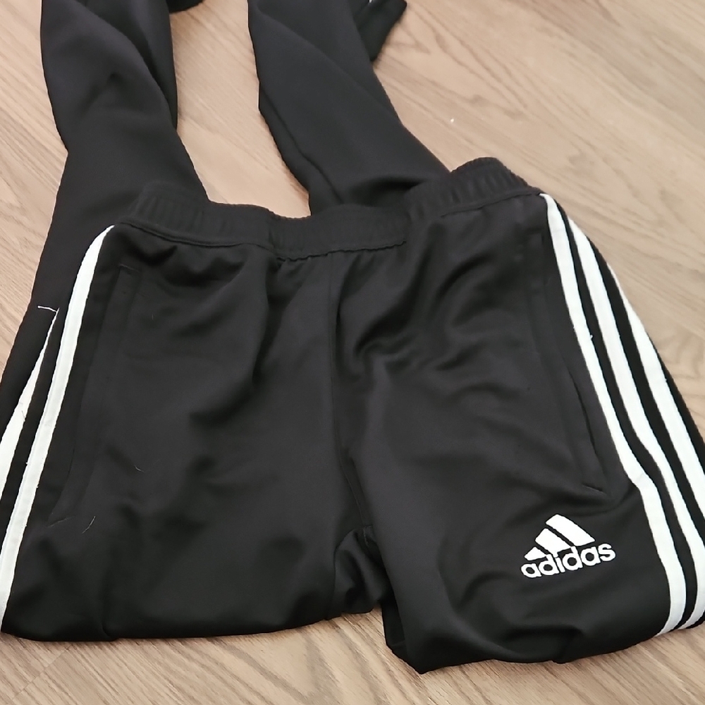 Adidas Womens Black Joggers with White Stripes